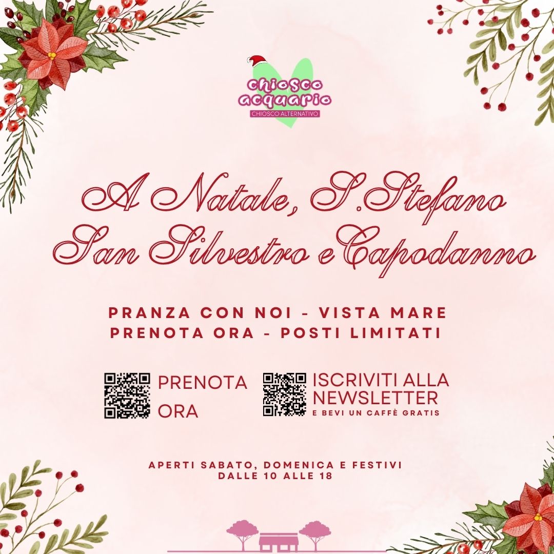 Natale, S.Stefano, San Silvestro e Capodanno chiosco acquario bibione