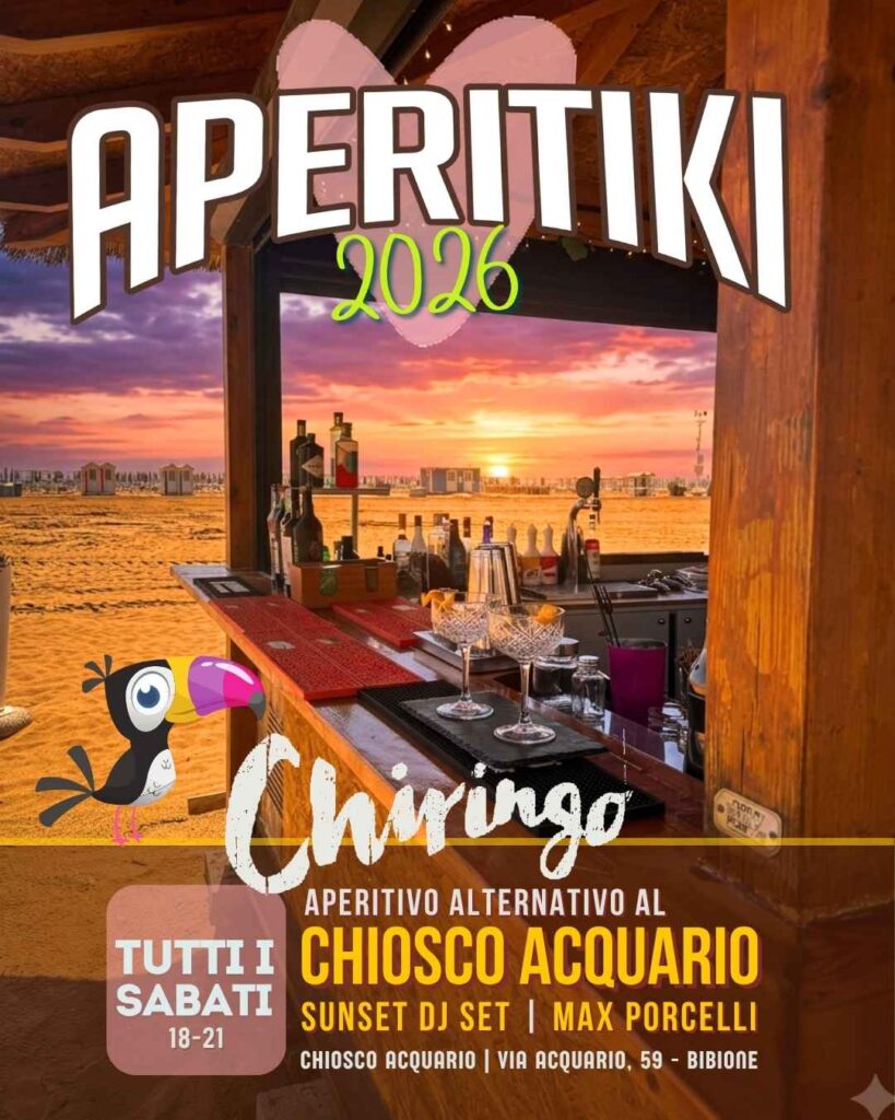 aperitiki 2026 sunset dj set - chiosco acquario beach restaurant bibione